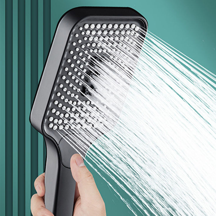 Modern Rectangular Hand Shower in Black 3 Sprays Wall-Mount Hand Shower