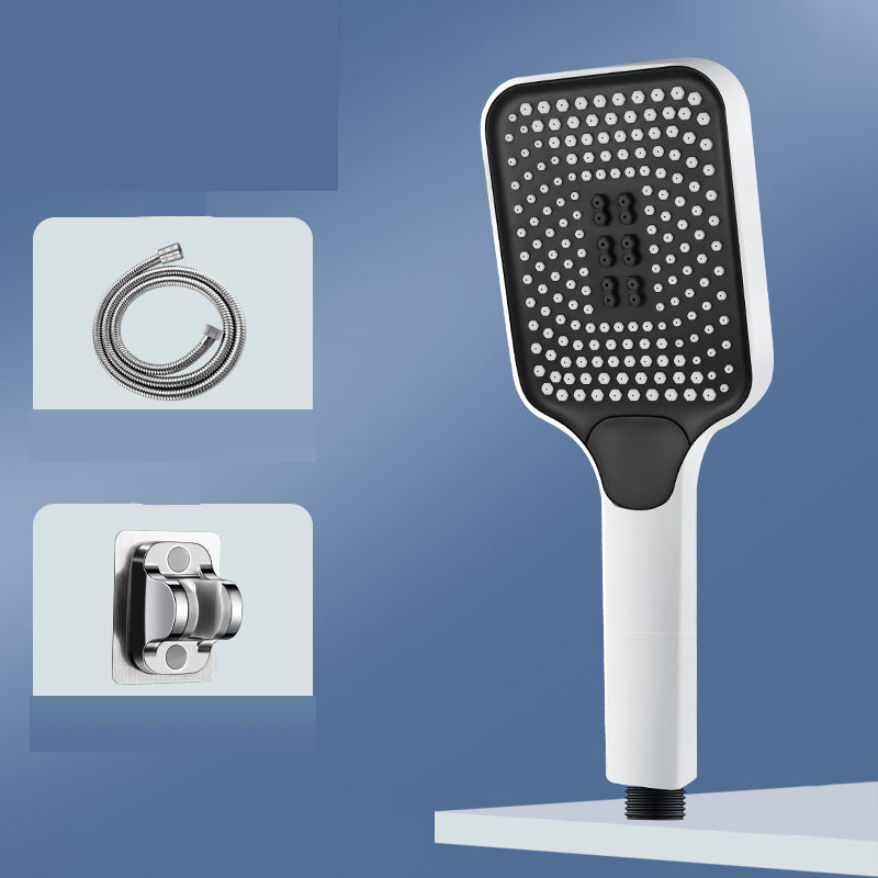 Modern Rectangular Hand Shower in Black 3 Sprays Wall-Mount Hand Shower