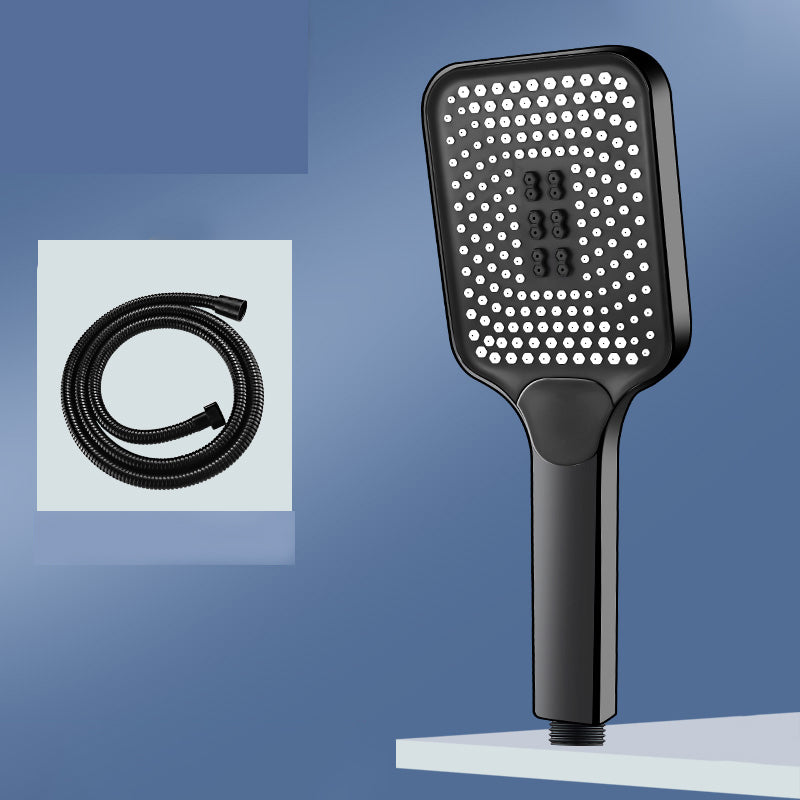Modern Rectangular Hand Shower in Black 3 Sprays Wall-Mount Hand Shower