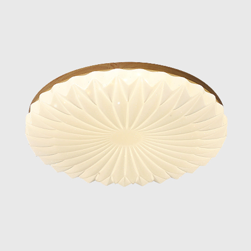Modern Wood Flush Mount Lamp Acrylic Shade Flush Mount Ceiling Fixture for Bedroom