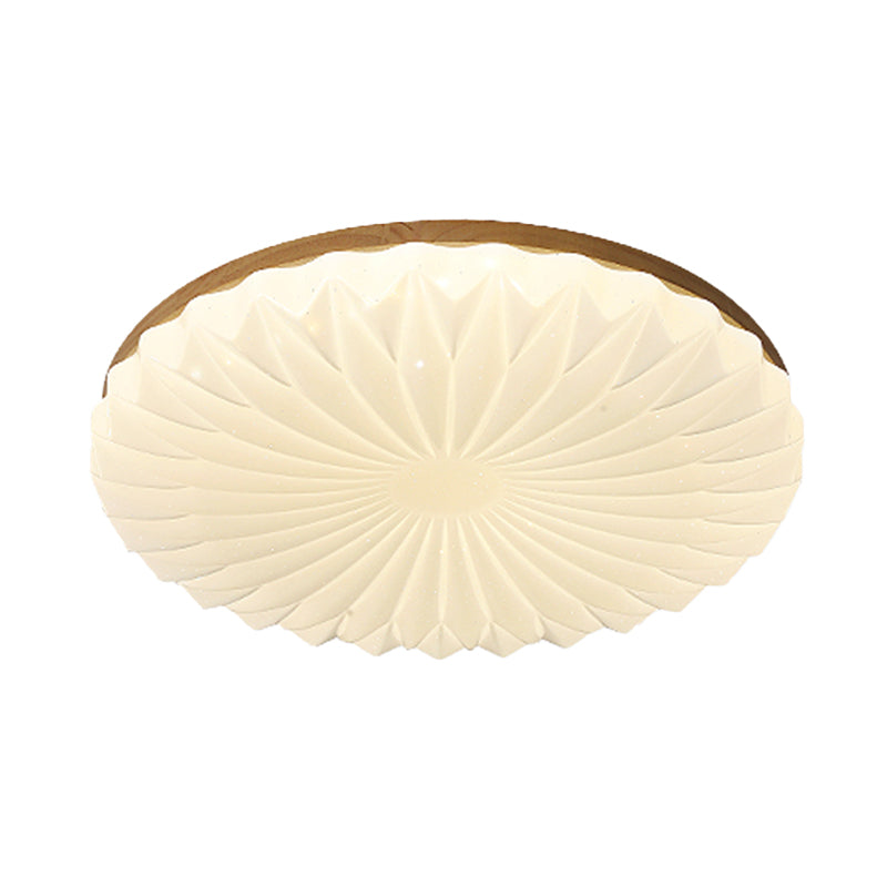 Modern Wood Flush Mount Lamp Acrylic Shade Flush Mount Ceiling Fixture for Bedroom