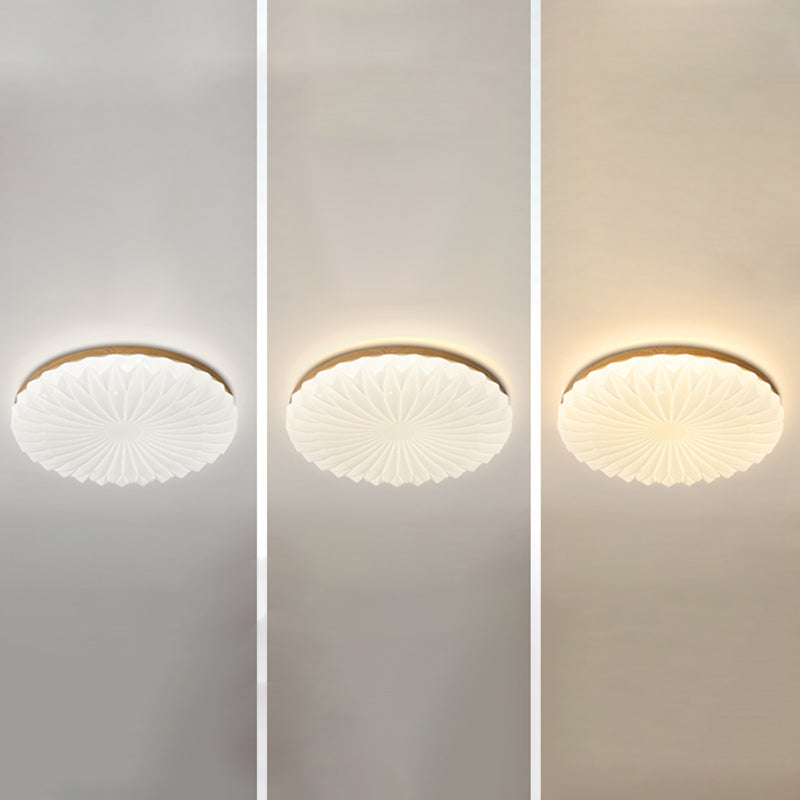 Modern Wood Flush Mount Lamp Acrylic Shade Flush Mount Ceiling Fixture for Bedroom