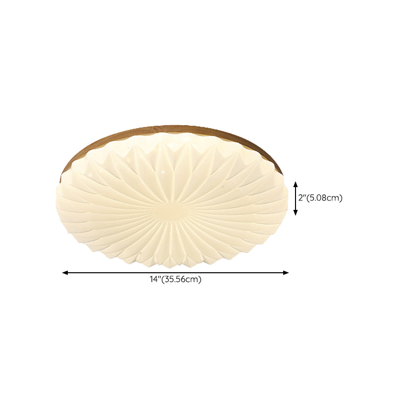 Modern Wood Flush Mount Lamp Acrylic Shade Flush Mount Ceiling Fixture for Bedroom