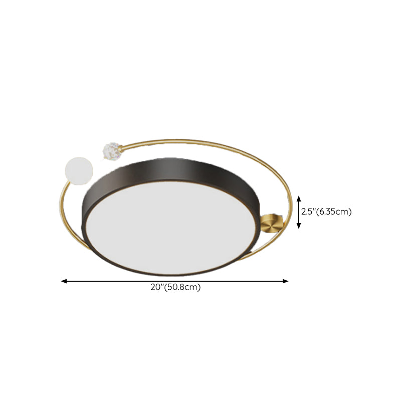 Geometric Flush Mount Fixture Contemporary Metal Ceiling Light in Black
