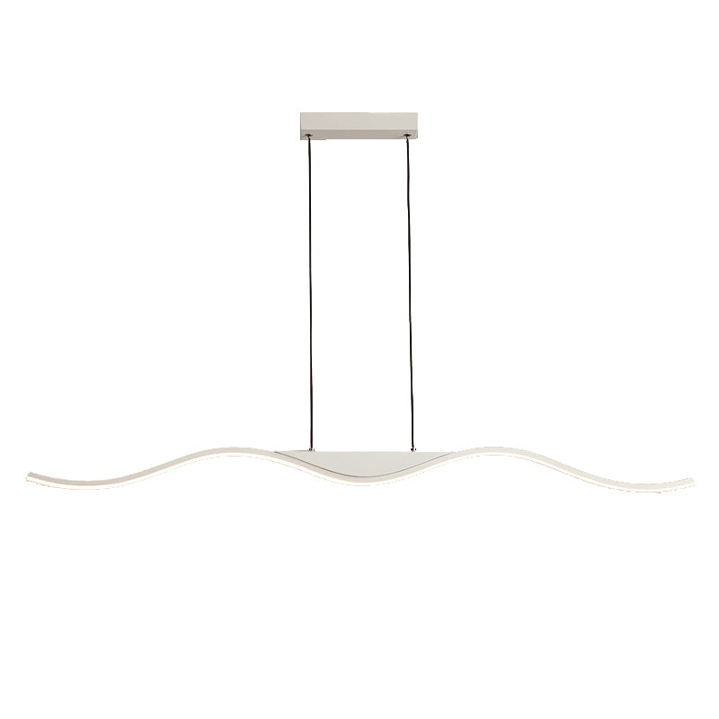 Single White Modernism Kitchen Island Lighting Unique Metallic Ceiling Light
