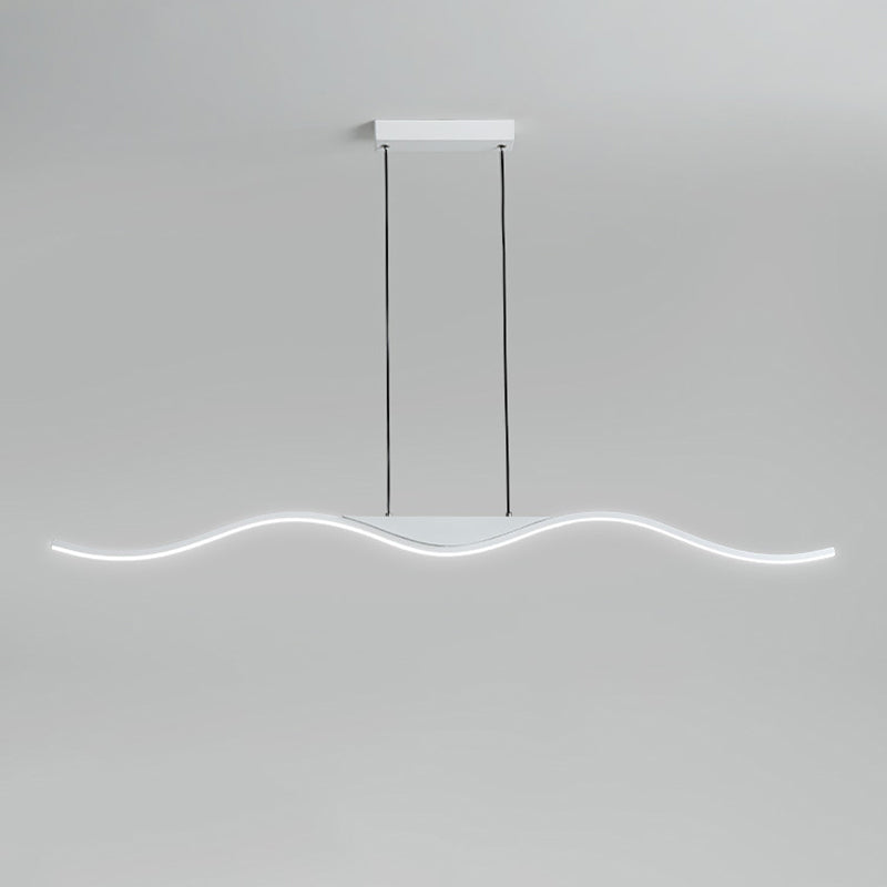 Single White Modernism Kitchen Island Lighting Unique Metallic Ceiling Light
