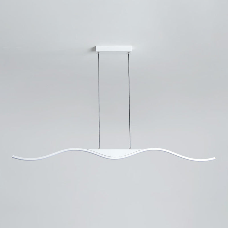 Single White Modernism Kitchen Island Lighting Unique Metallic Ceiling Light