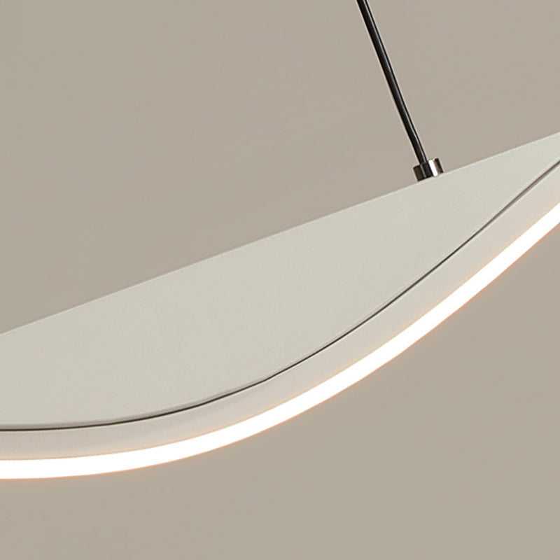 Single White Modernism Kitchen Island Lighting Unique Metallic Ceiling Light