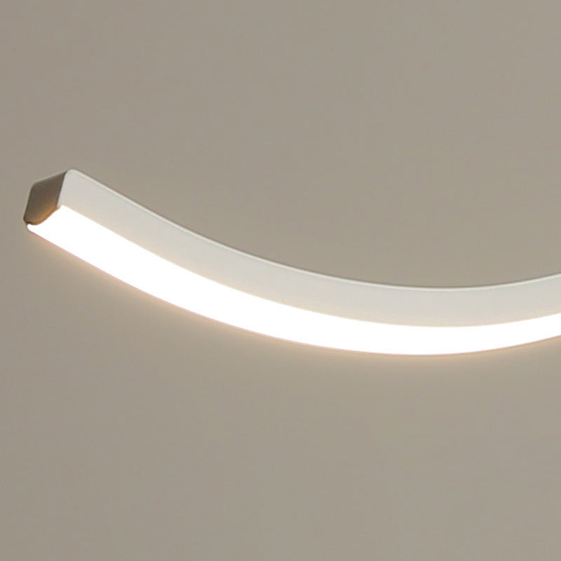 Single White Modernism Kitchen Island Lighting Unique Metallic Ceiling Light