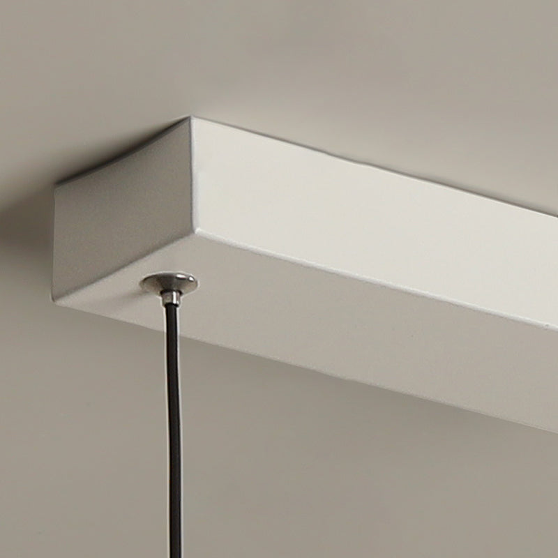 Single White Modernism Kitchen Island Lighting Unique Metallic Ceiling Light