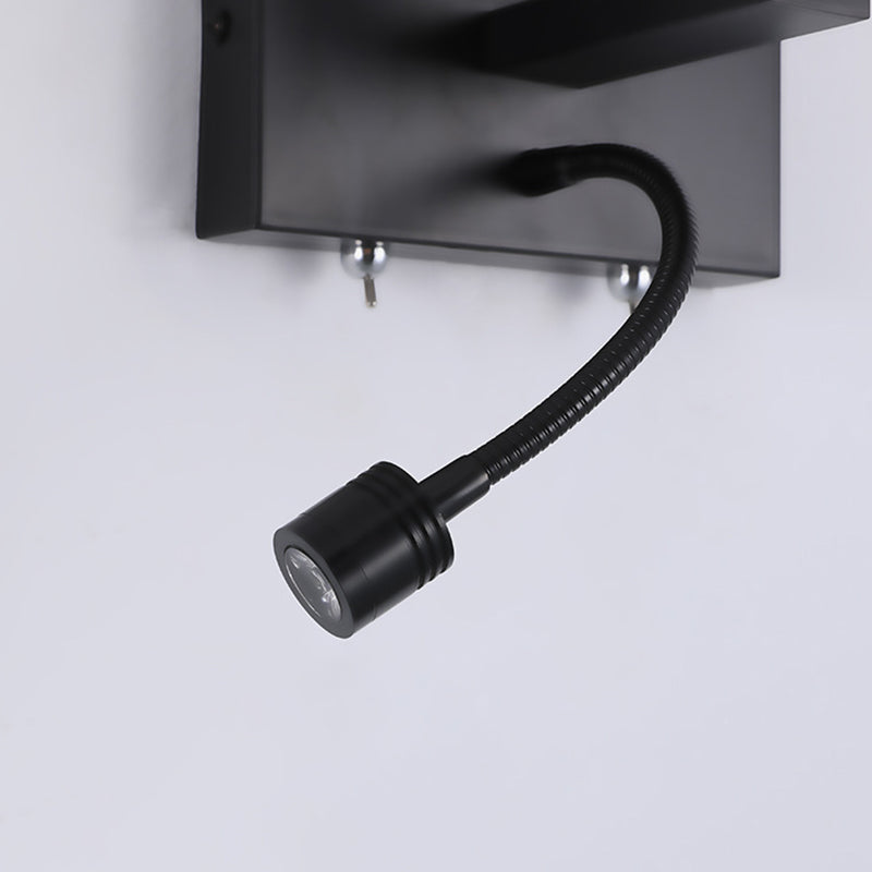 Modern Metal Wall Sconce Cylinder Shape Wall Light with Fabric Shade for Bedroom