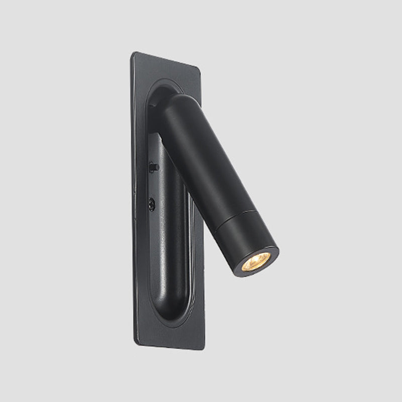 LED Modern Metal Wall Sconce Cylinder Shape Wall Light with Glass Shade for Living Room