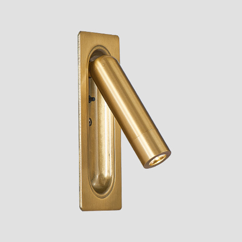 LED Modern Metal Wall Sconce Cylinder Shape Wall Light with Glass Shade for Living Room