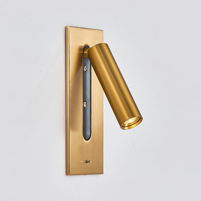 LED Modern Metal Wall Sconce Cylinder Shape Wall Light with Glass Shade for Living Room