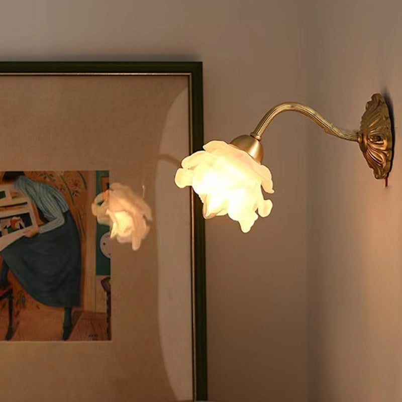 Creative Wall Light Fixture Contemporary Wall Light Sconce with Glass Shade for Bedroom