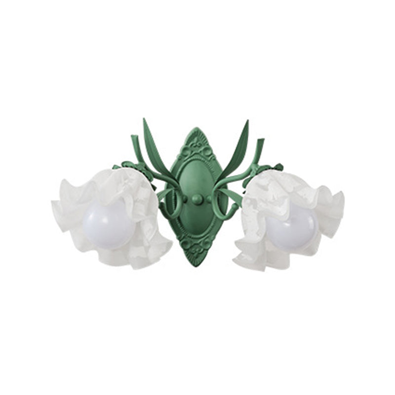 Modern Wall Light Fixture Green Wall Light Sconce with Glass Shade for Bedroom