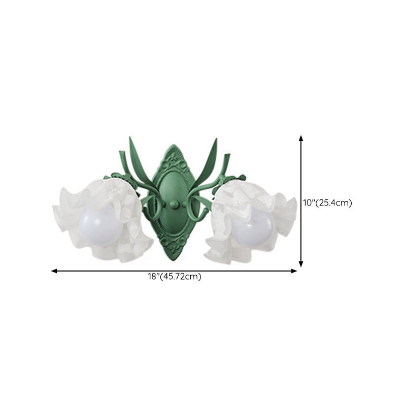 Modern Wall Light Fixture Green Wall Light Sconce with Glass Shade for Bedroom