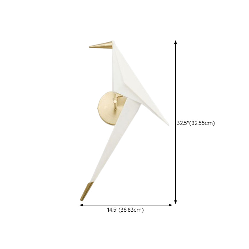 Modern Metal Wall Sconce Bird Shape Wall Light with Acrylic Shade for Living Room