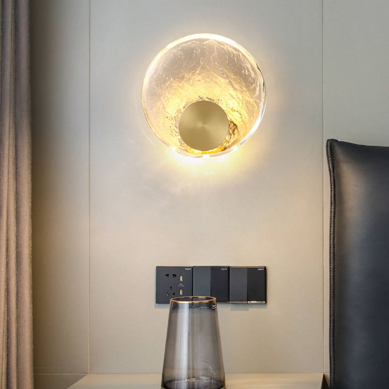 Modern Crystal Shade Wall Lighting Fixtures 1-Light Wall Lamp for Bedroom