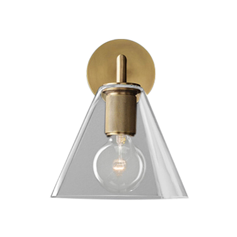 Minimalist Wall Light Fixture Modern Wall Light Sconce with Glass Shade for Bedroom