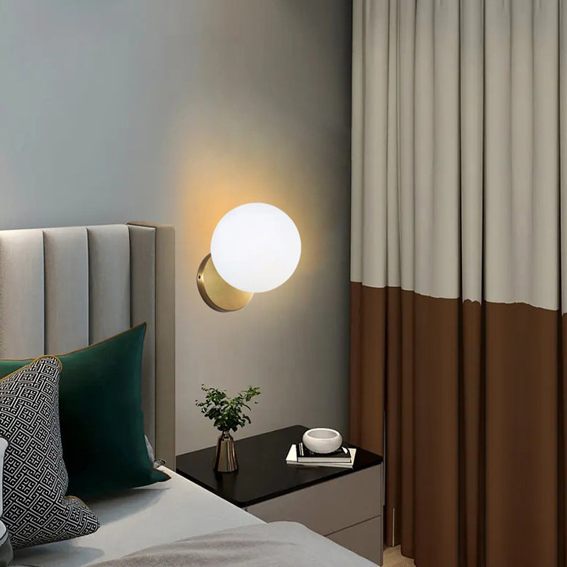 Minimalist Wall Light Fixture Modern Wall Light Sconce with Glass Shade for Bedroom