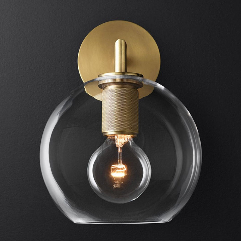Minimalist Wall Light Fixture Modern Wall Light Sconce with Glass Shade for Bedroom