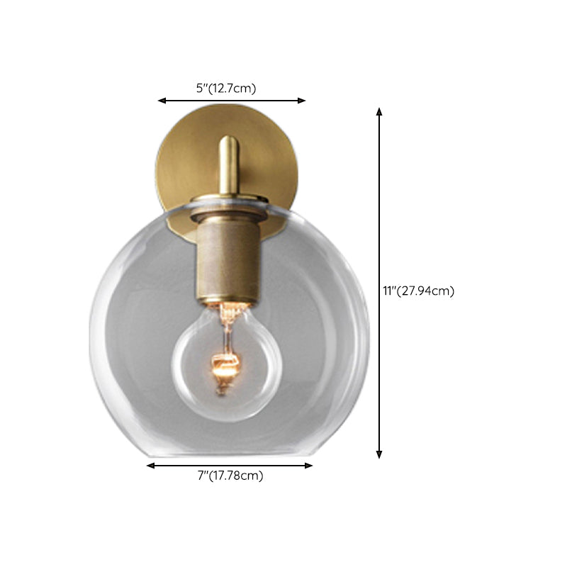 Minimalist Wall Light Fixture Modern Wall Light Sconce with Glass Shade for Bedroom