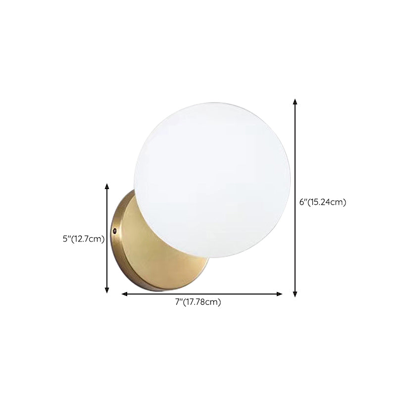 Minimalist Wall Light Fixture Modern Wall Light Sconce with Glass Shade for Bedroom