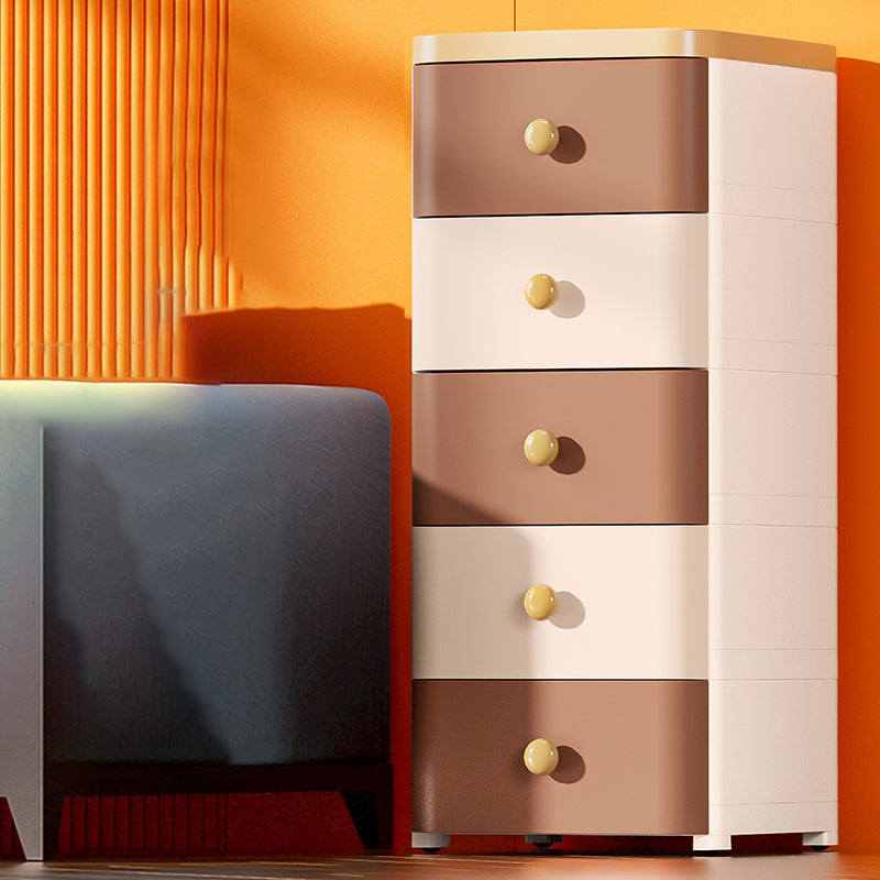 Vertical Plastic Nursery Dresser Northern European Kids Nightstand for Room