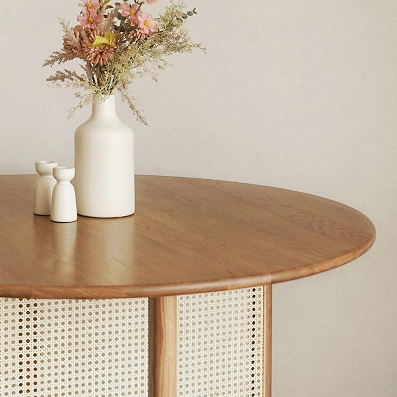 Modern Round Dining Room Table Solid Wood Dining Table for Kitchen