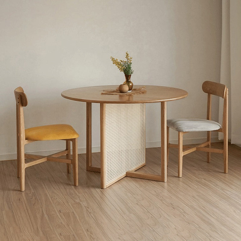 Modern Round Dining Room Table Solid Wood Dining Table for Kitchen