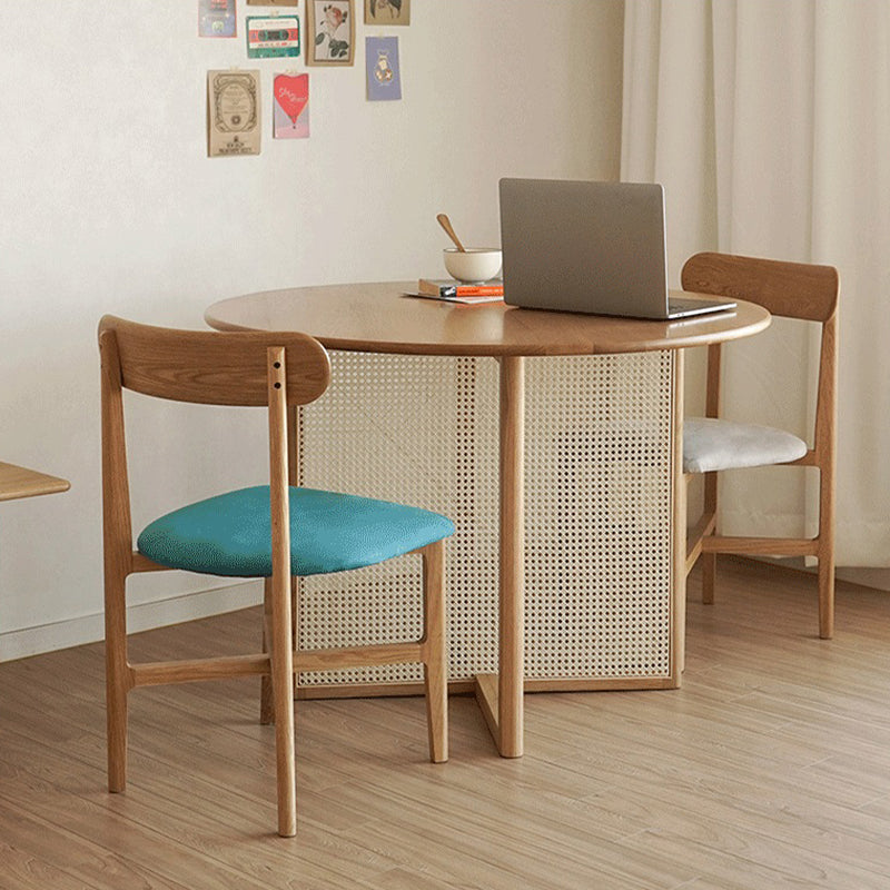 Modern Round Dining Room Table Solid Wood Dining Table for Kitchen