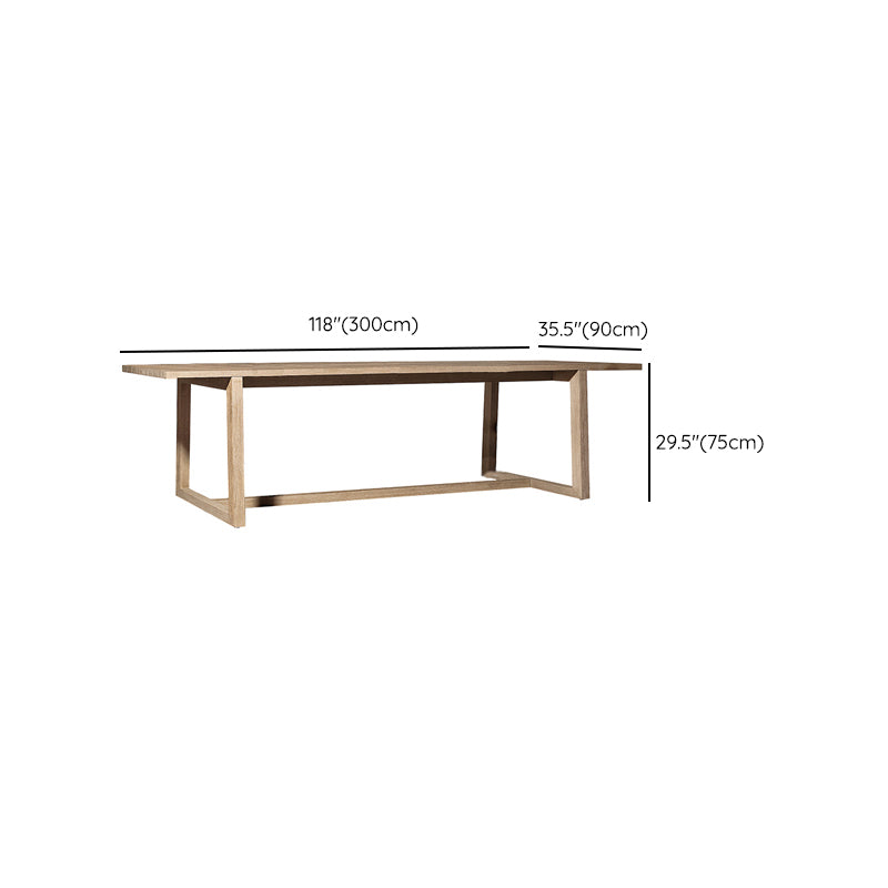 Brown Patio Dining Table Set 1/5/7 Pcs Wood Frame Patio Dining Table and Chair