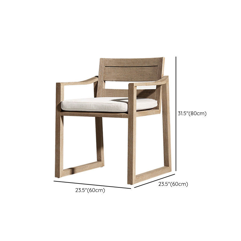 Brown Patio Dining Table Set 1/5/7 Pcs Wood Frame Patio Dining Table and Chair