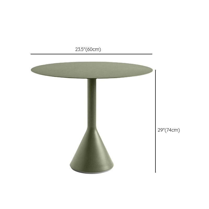 Modern Iron Patio Table Outdoor UV Resistant Patio Table in Green