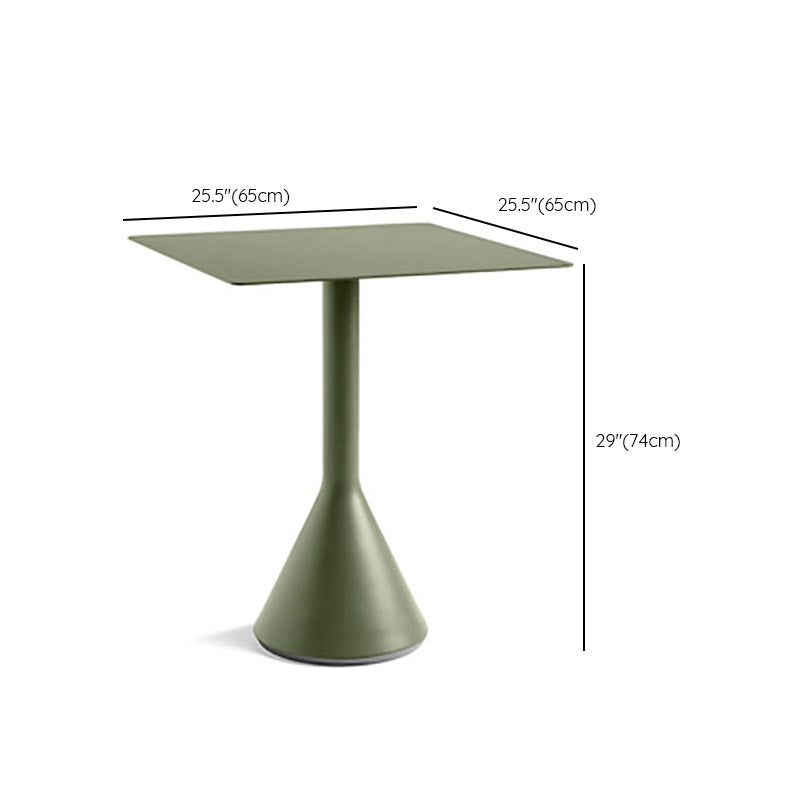 Modern Iron Patio Table Outdoor UV Resistant Patio Table in Green