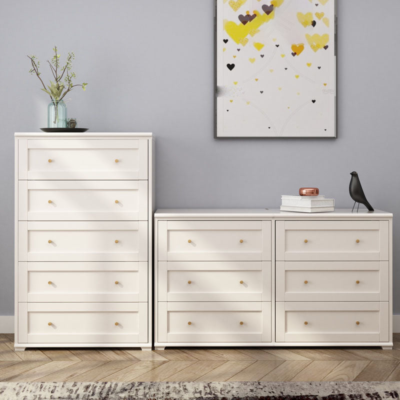 Modern Horizontal Double Dresser Birch Wood Storage Dresser for Bedroom