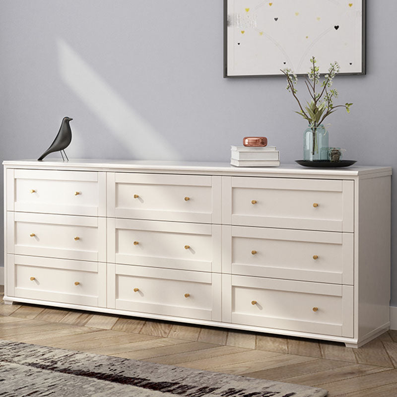 Modern Horizontal Double Dresser Birch Wood Storage Dresser for Bedroom