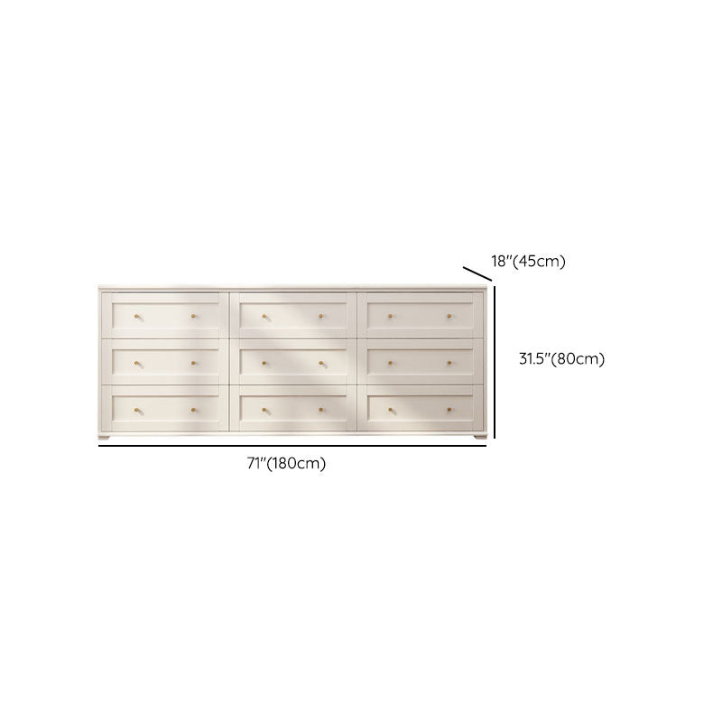 Modern Horizontal Double Dresser Birch Wood Storage Dresser for Bedroom