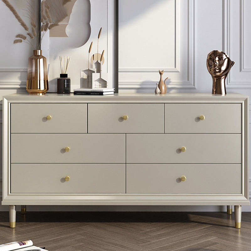 Contemporary Horizontal Double Dresser Cherry Wood Storage Dresser for Bedroom