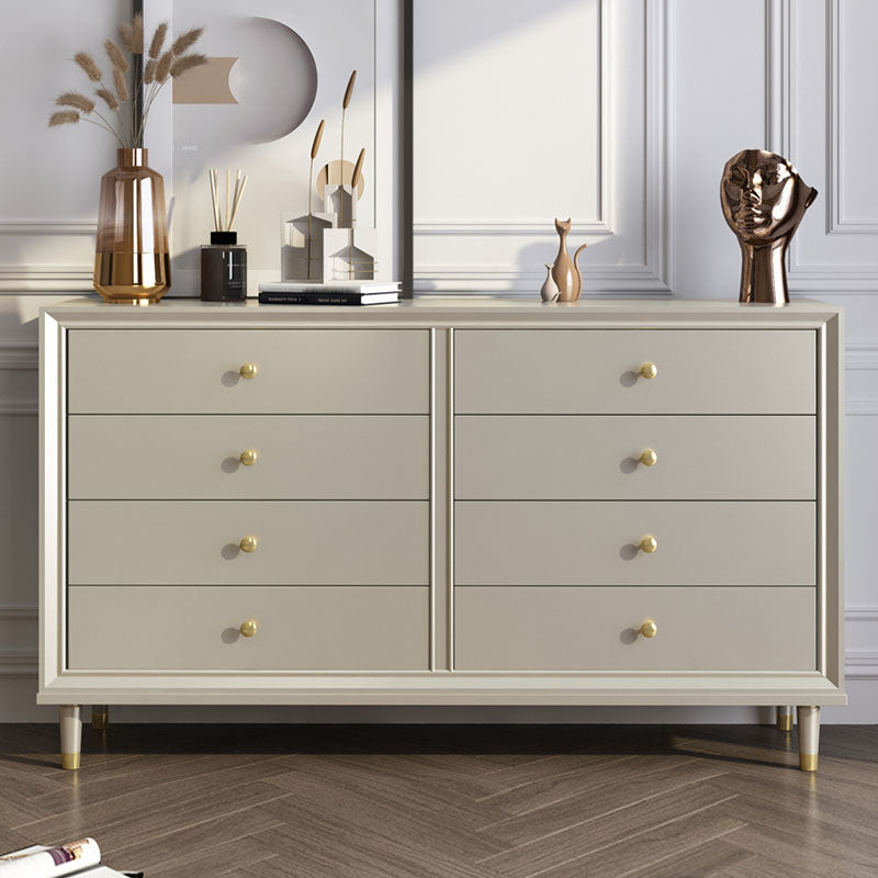 Contemporary Horizontal Double Dresser Cherry Wood Storage Dresser for Bedroom