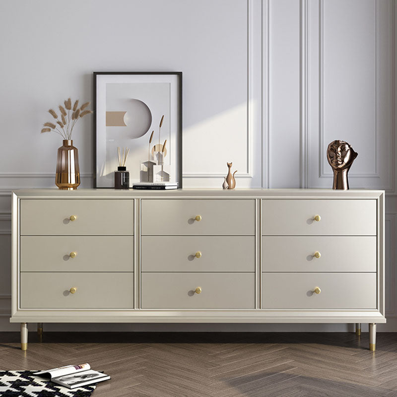 Contemporary Horizontal Double Dresser Cherry Wood Storage Dresser for Bedroom
