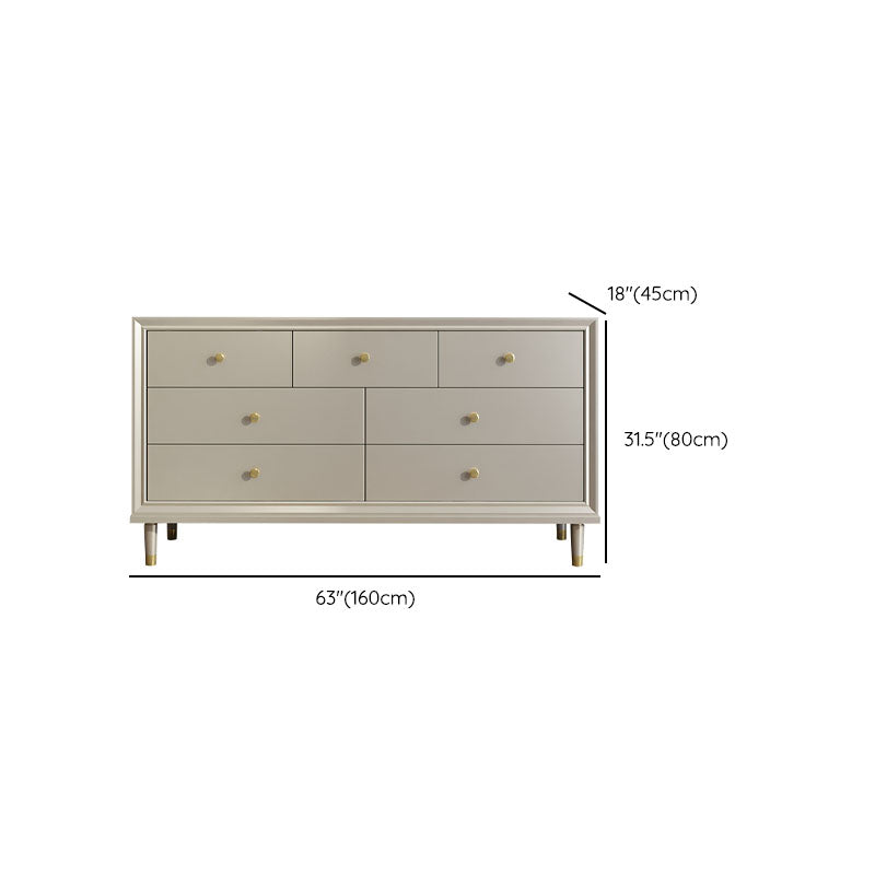 Contemporary Horizontal Double Dresser Cherry Wood Storage Dresser for Bedroom