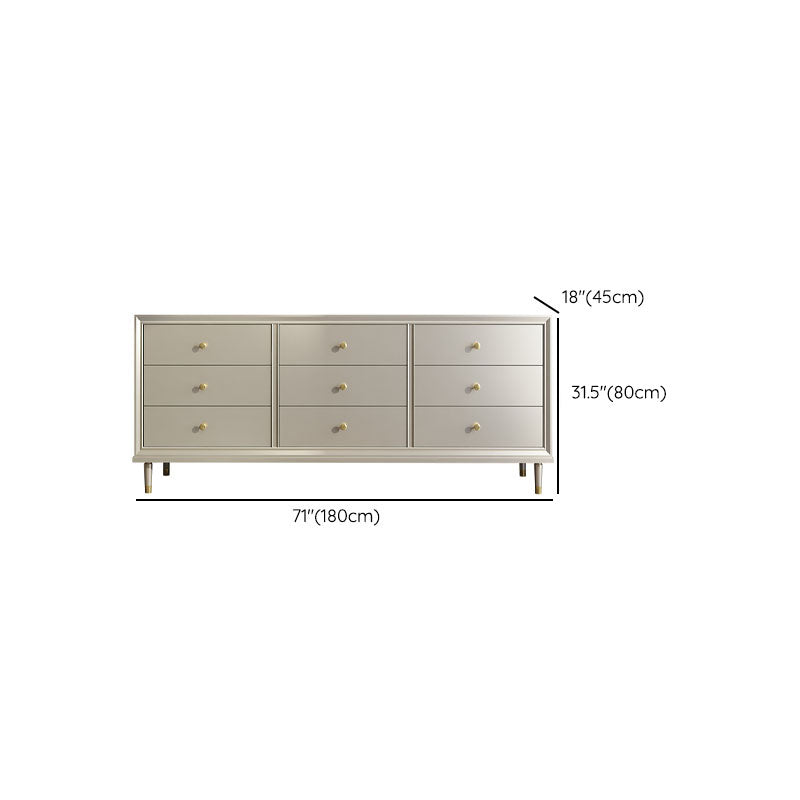 Contemporary Horizontal Double Dresser Cherry Wood Storage Dresser for Bedroom