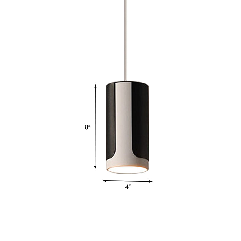 1 hoofd eettafel hangende lichtkit eenvoudige zwart -witte hanglamp met metalen schaduw van cilinder