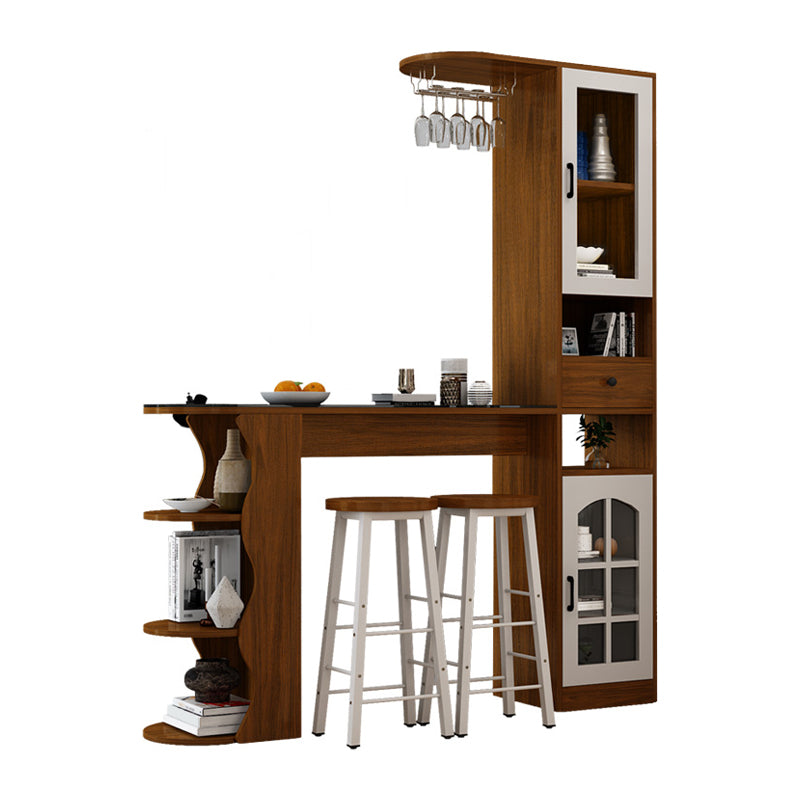 Modern Style Wood Bar Dining Table Rectangle Bar Table for Kitchen