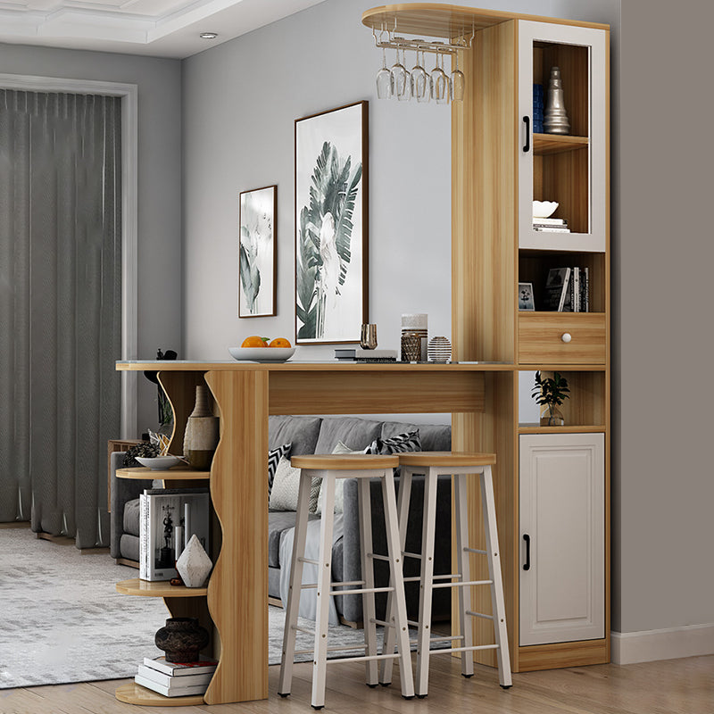 Modern Style Wood Bar Dining Table Rectangle Bar Table for Kitchen