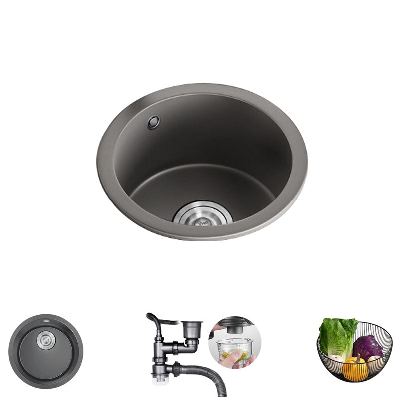 Quartz Kitchen Bar Sink Contemporary Round Shape Kitchen Bar Sink