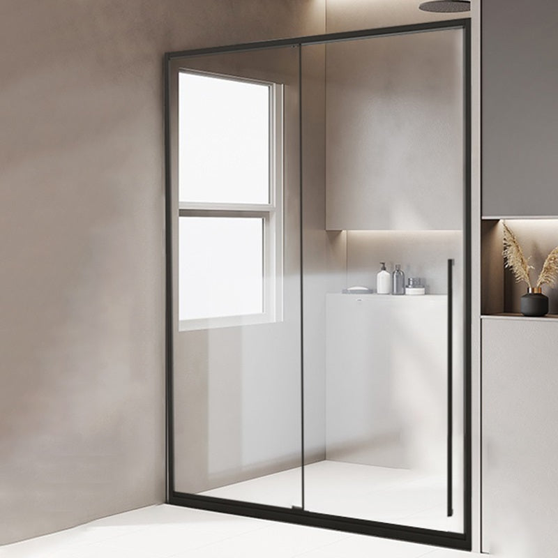 Framed Single Sliding Shower Door Transparent Tempered Shower Bath Door