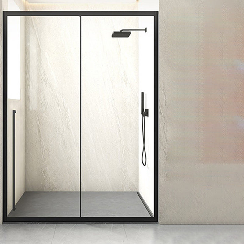 Framed Single Sliding Shower Door Transparent Tempered Shower Bath Door